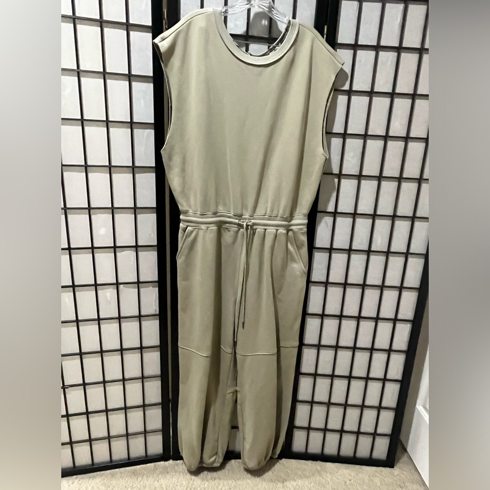 Listicle WATCH ME JUMPSUIT, FRENCH TERRY, OLIVE GREEN WOMEN SIZE L - Picture 4 of 13